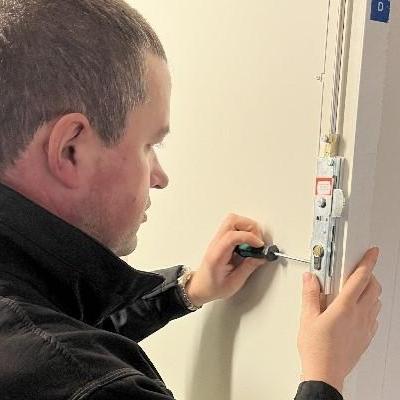The Parish Locksmith in Higham Ferrers at work